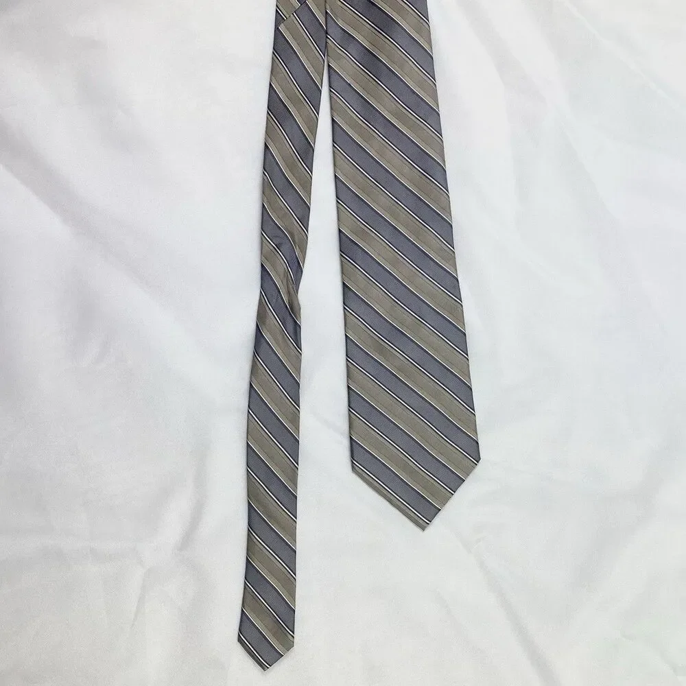 Calvin Klein Men's Pointed Tie Stripped Light Brown Excellent Used Condition